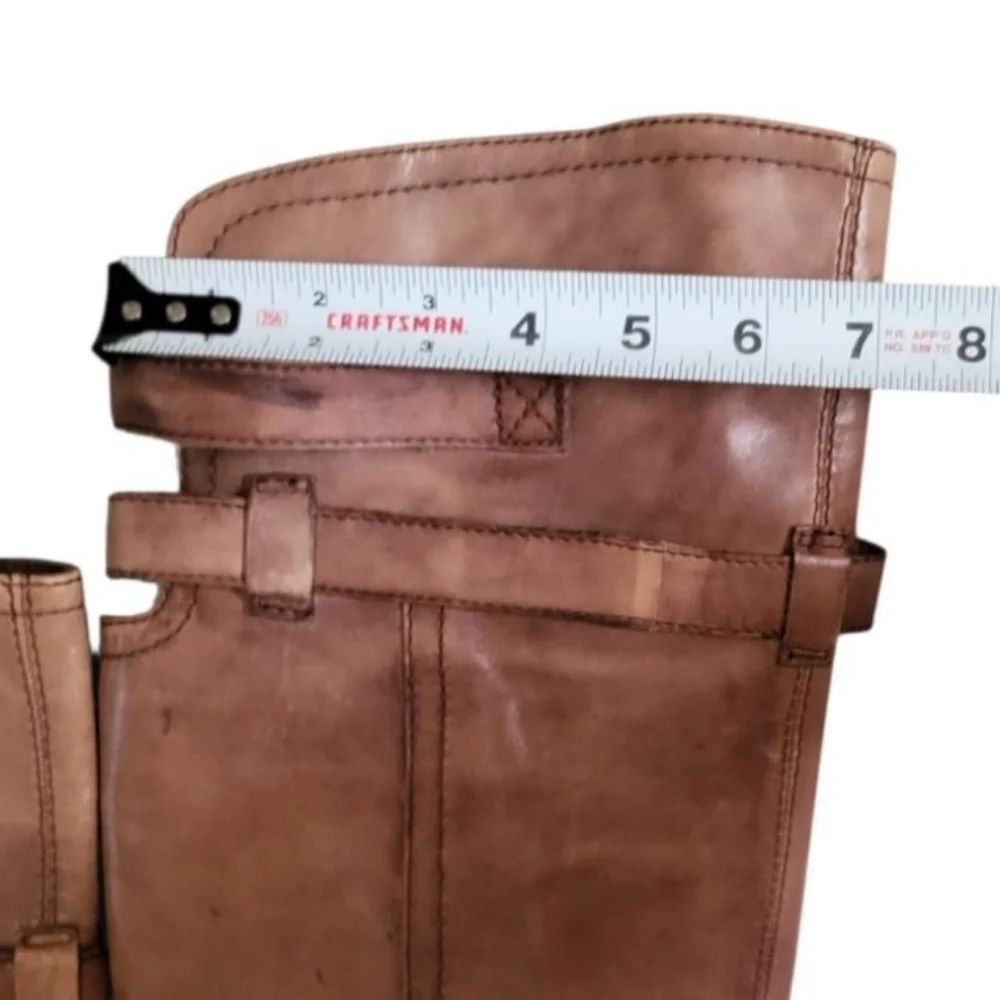Sam Edelman Over Knee Pierce Whiskey Brown Leather Tall Riding Boot Women 7.5